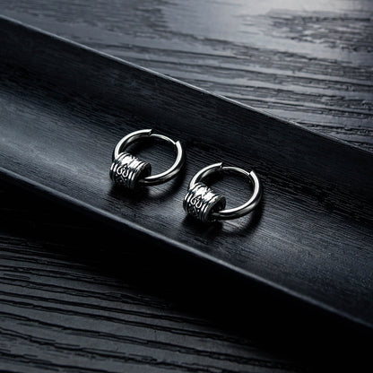 Stainless Steel Viki Totem Ferrule Hoop Earrings