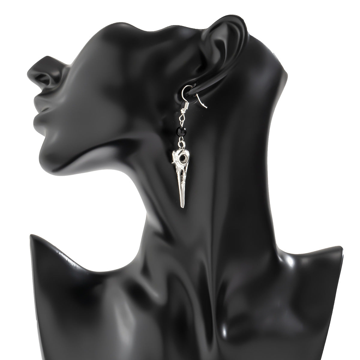 Halloween 2 Pcs Bird Skull Necklace & Earrings Set