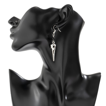 Halloween 2 Pcs Bird Skull Necklace & Earrings Set