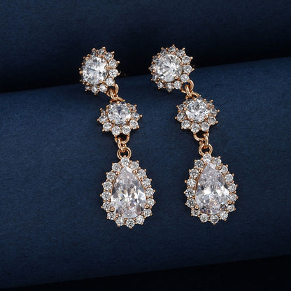 Super Sparkling Water Drop Zircon Earrings