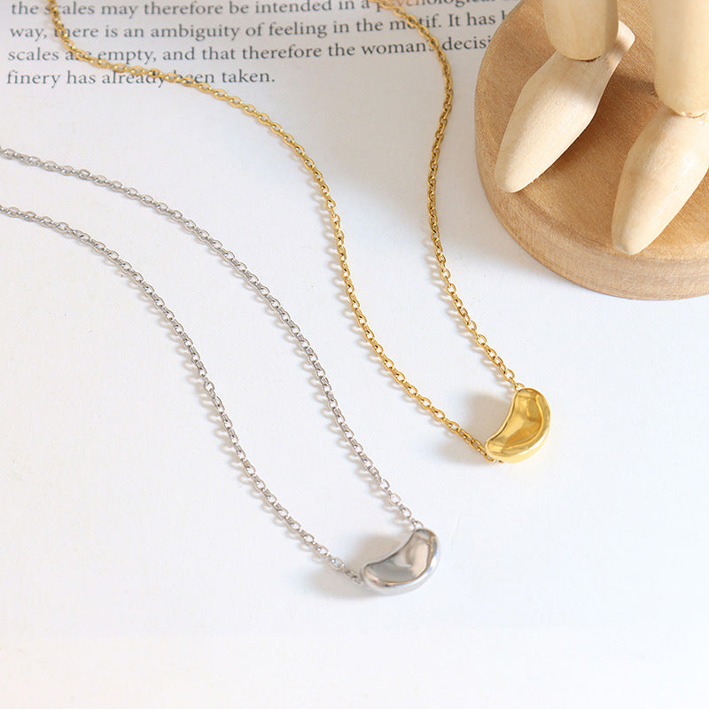 Lucky Bean Clavicle Necklace Titanium Steel Fasteners Necklace