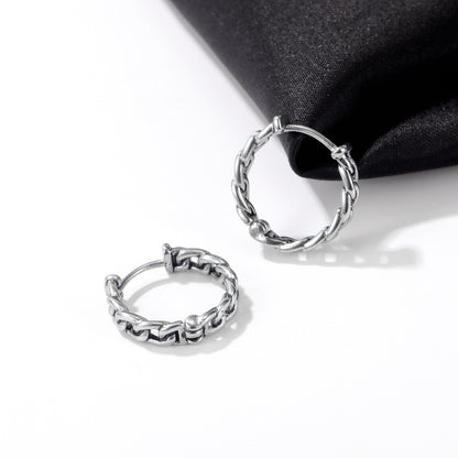 Stainless Steel Chain Hoop Earrings