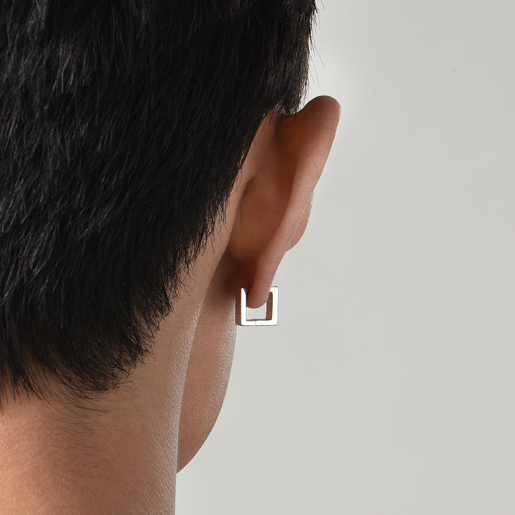 Sterling Silver Square Premium Earrings
