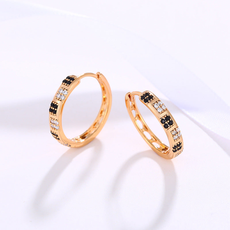 Round Exquisite Exaggerated Colorful Zircon Earrings