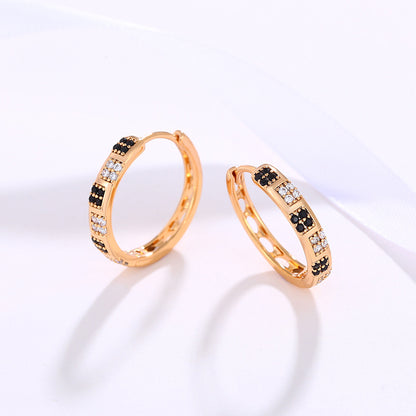 Round Exquisite Exaggerated Colorful Zircon Earrings