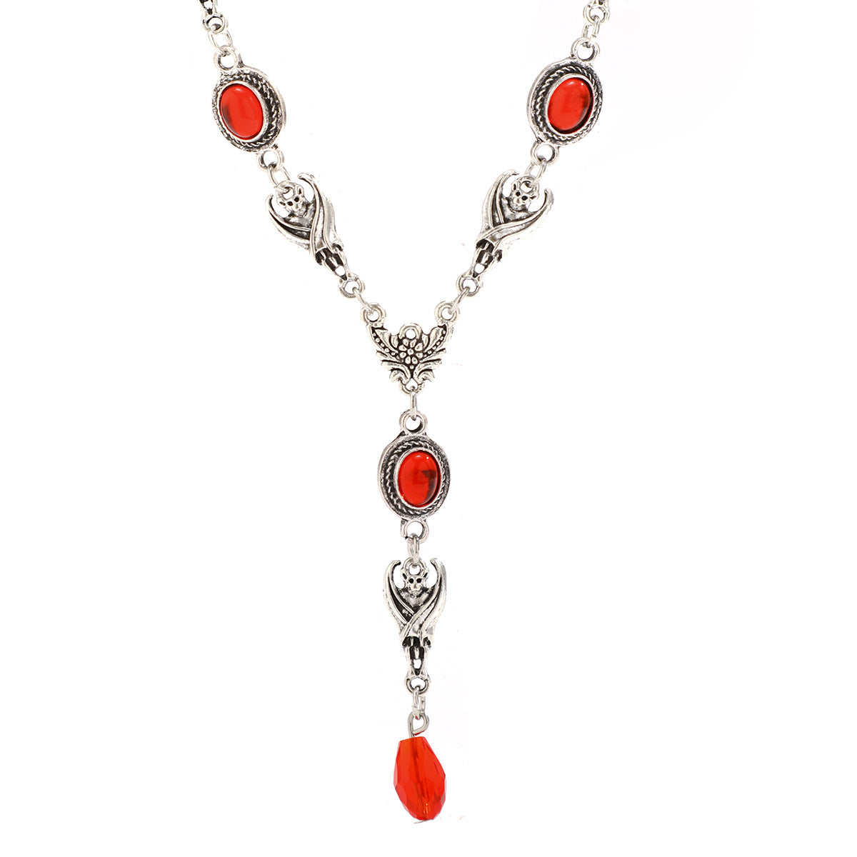 Halloween Silver & Black Batman Necklace