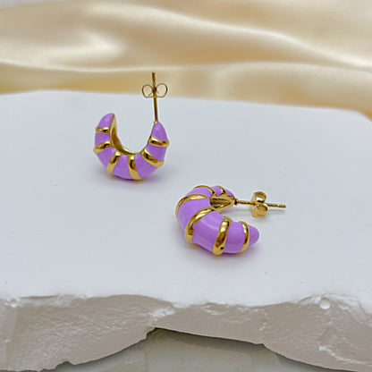 Vintage Dripping Titanium Steel Stud Earrings