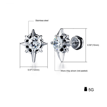 Stainless Steel Star Stud Earrings