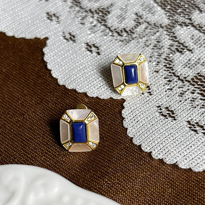 Niche Design White Fritillaria Lapis Earrings