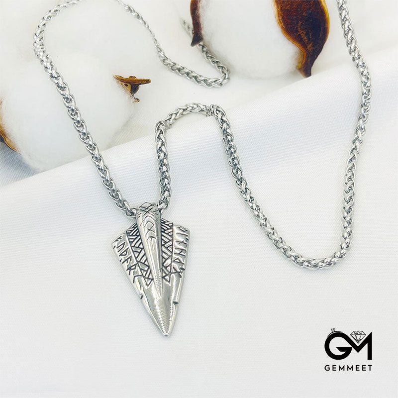 Stainless Steel Geometric Pendant Vintage Necklace