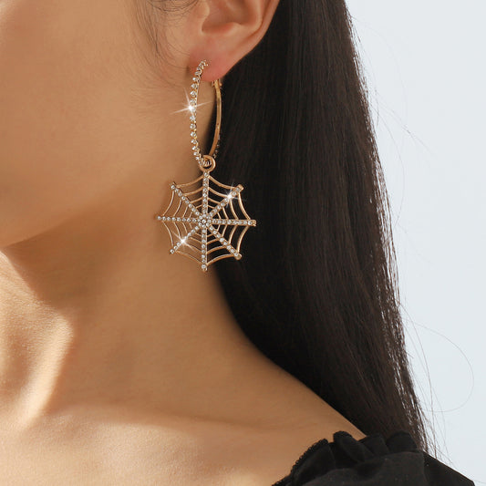 Halloween Spider Web Gothic Earrings