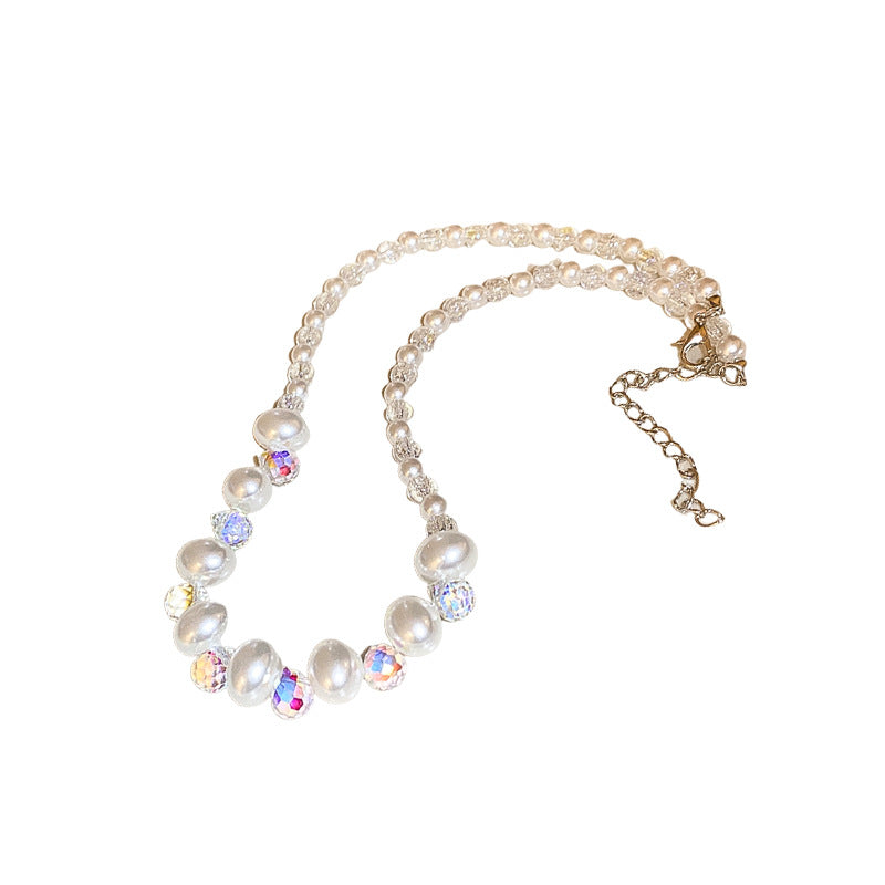 Geometric Drop Pearl Necklace