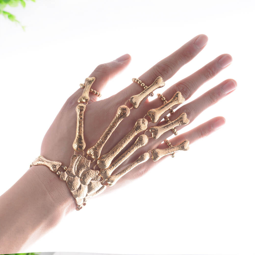 Halloween Ornament Exaggerated Metal Skeleton Skull Bracelet Ghost Claw Mitten Bracelet