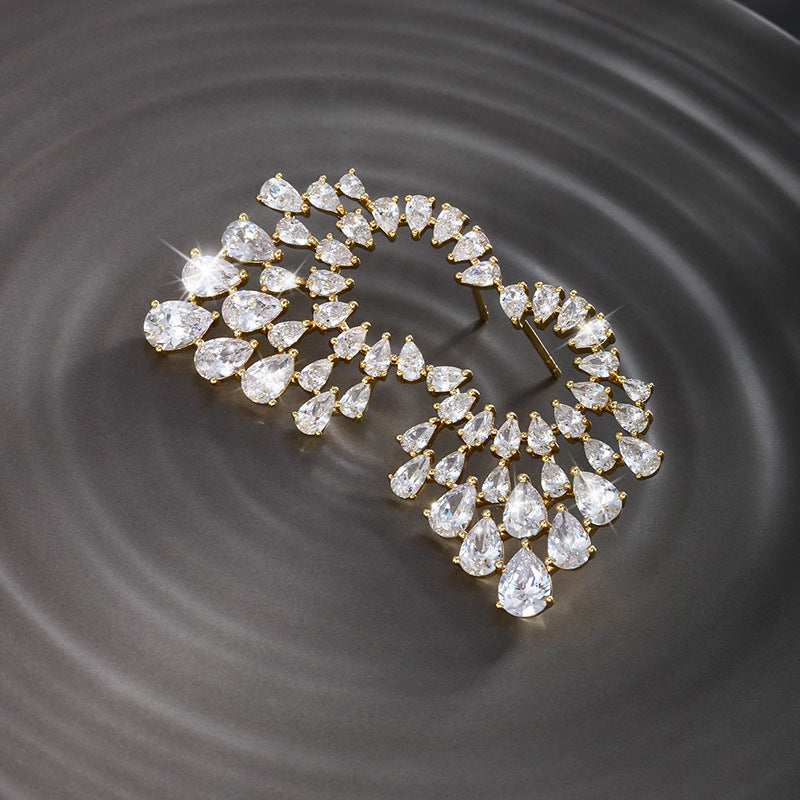 Super Sparkly Inlaid Zircon Drop Earrings