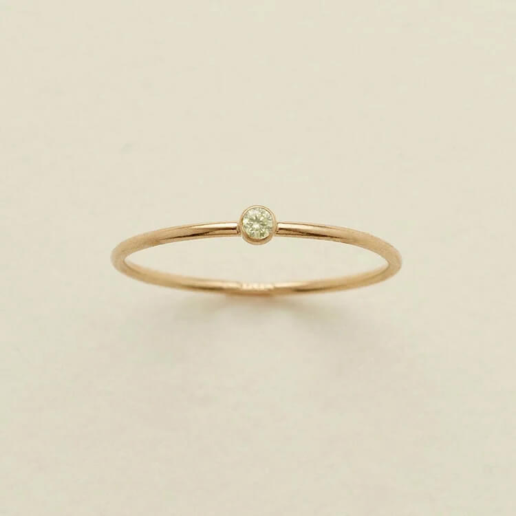 Birthstone 12 Month Birth Slim Ring