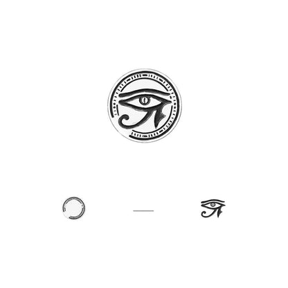 Round Eye Of Horus Sterling Silver Stud Earrings
