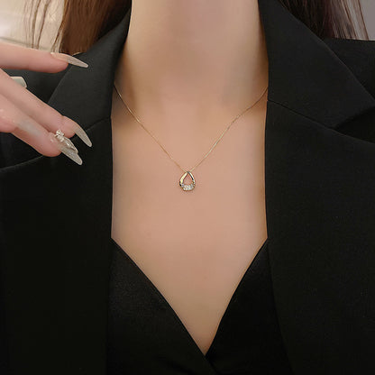 Light Luxury Niche High Sense Simple Geometry Full Diamond Necklace