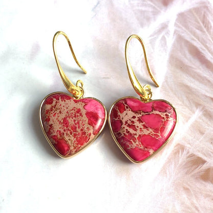 Rose Heart Hanging Earrings