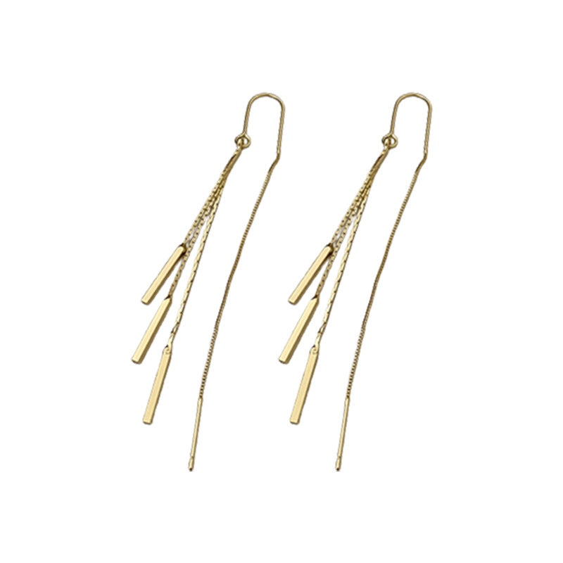 Tassel Earrings with Long Line and Hook