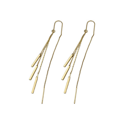Tassel Earrings with Long Line and Hook
