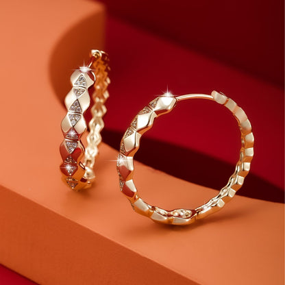 Simple Geometric Rhombus Hoop Earrings