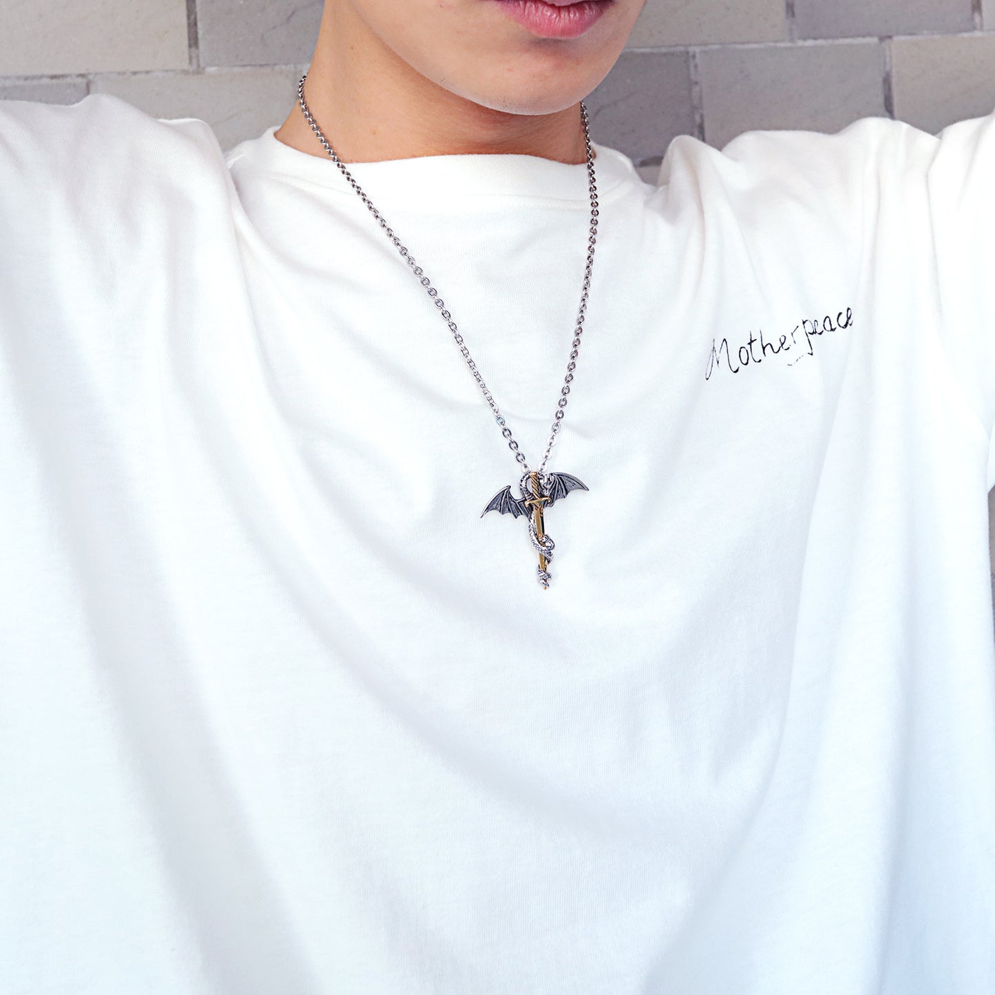 Dragon & Sword Titanium Steel Necklace