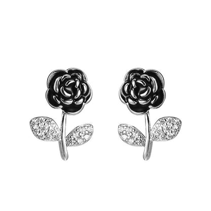 Sweet Camellia Earrings with Rose Studs