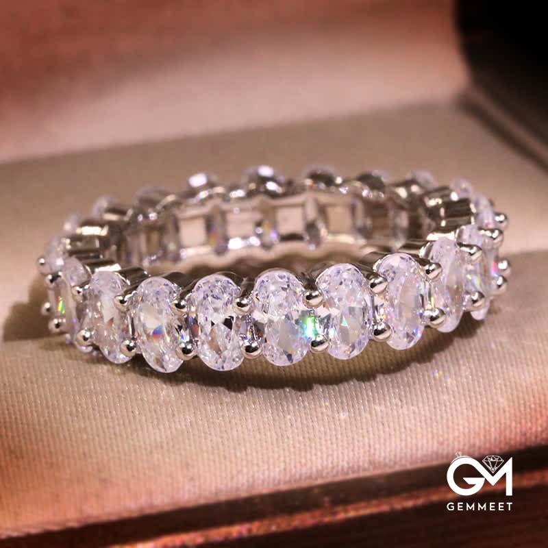 Gold Plated Rings Oval Cubic Zirconia Love Ring