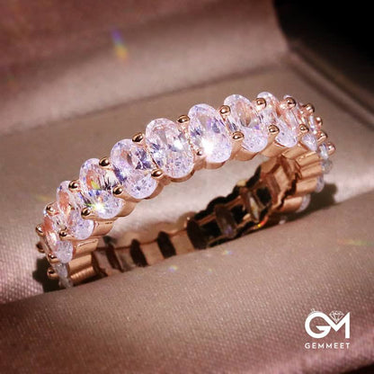 Gold Plated Rings Oval Cubic Zirconia Love Ring