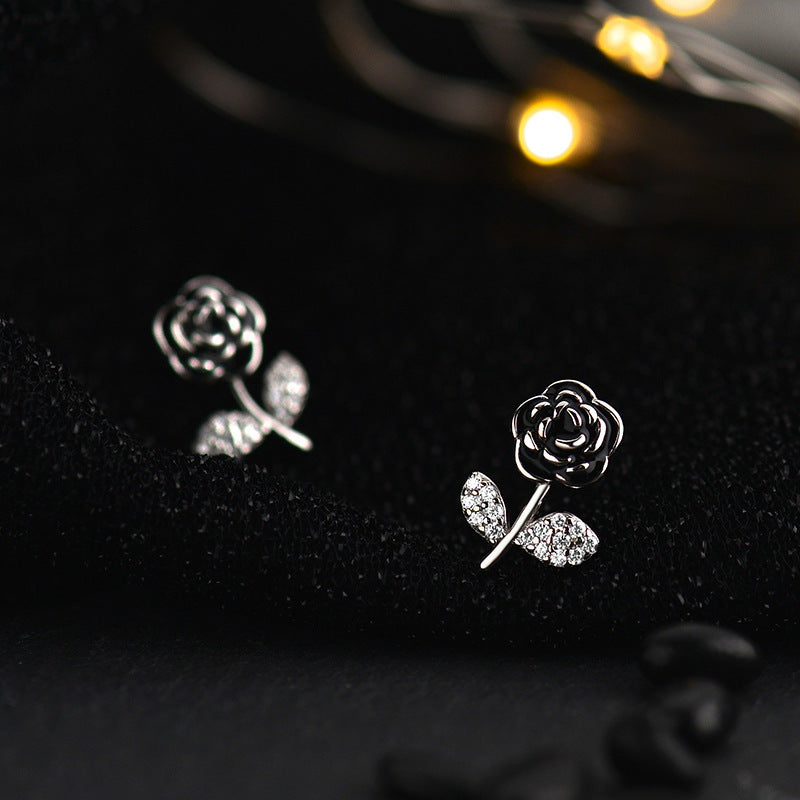 Sweet Camellia Earrings with Rose Studs