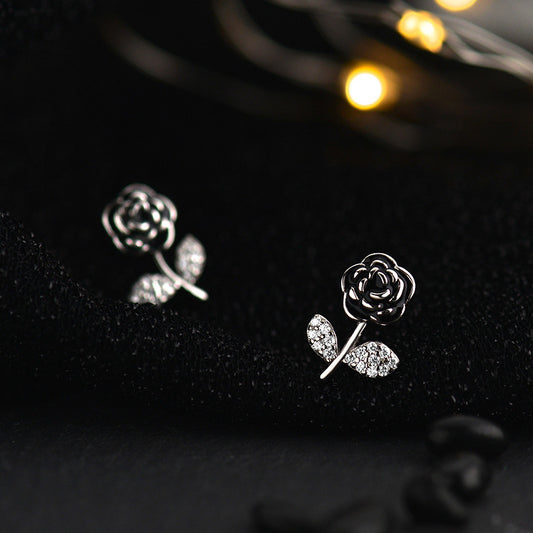 Sweet Camellia Earrings with Rose Studs