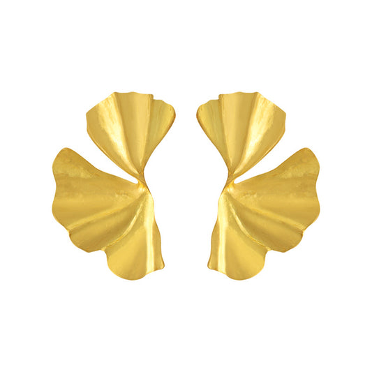 Fashion Temperament Simple Design Sense Ginkgo Leaf Earrings