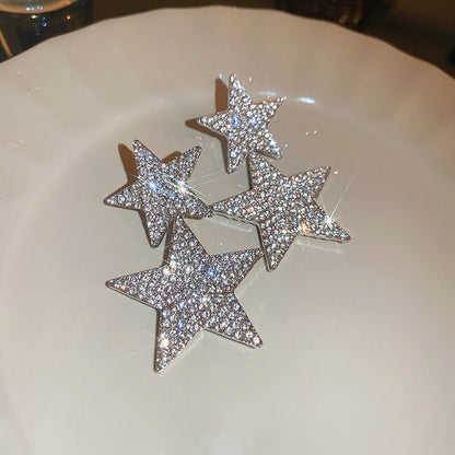 Luxury Full Stones Halo Heart & Star Shape Drop Earrings