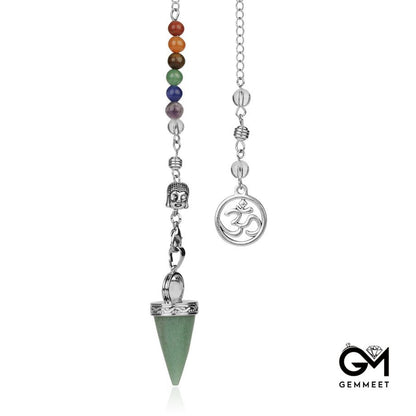 Multicolored Necklace Amethyst Cone Pendant