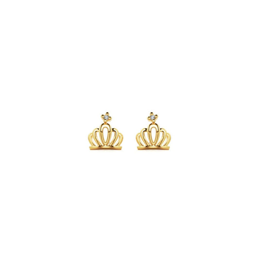 Gold Crown Shape Moissanite Nap Stud Earrings