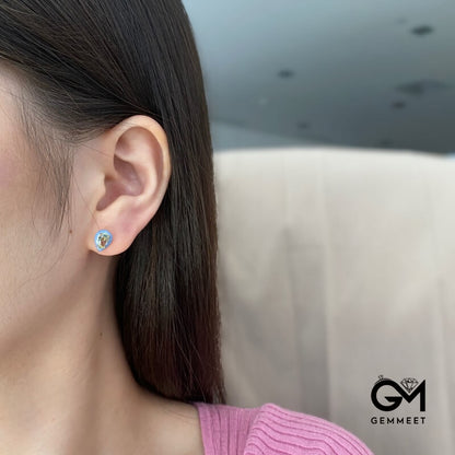 S925 Sterling Silver Blue Water Drop Rubber Earrings