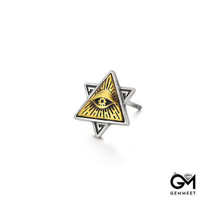 Simple Triangle Eye Of God Sterling Silver Earrings