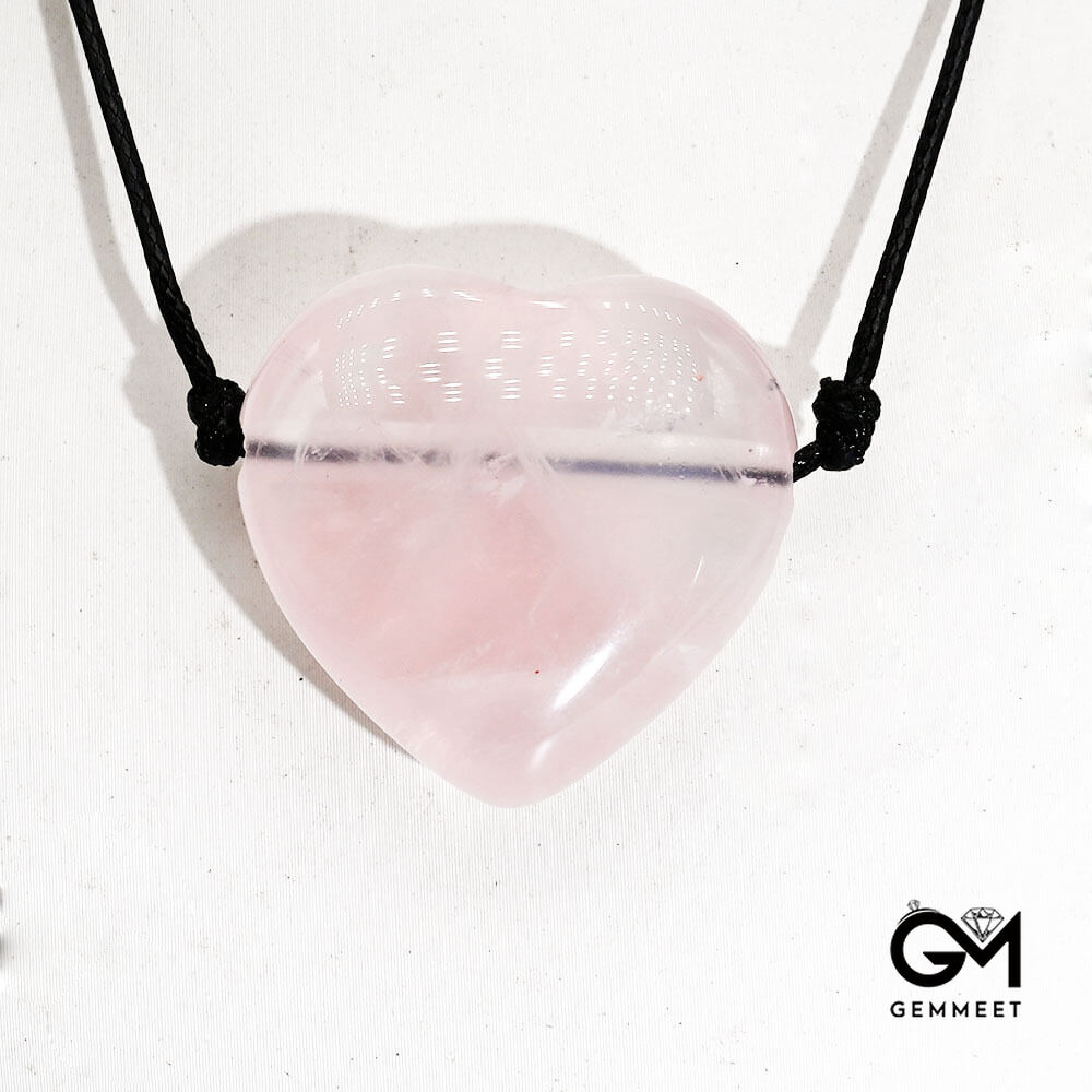 White Crystal Charm Heart Pendant Necklace