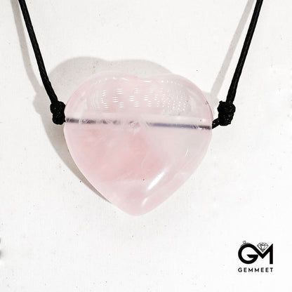 White Crystal Charm Heart Pendant Necklace