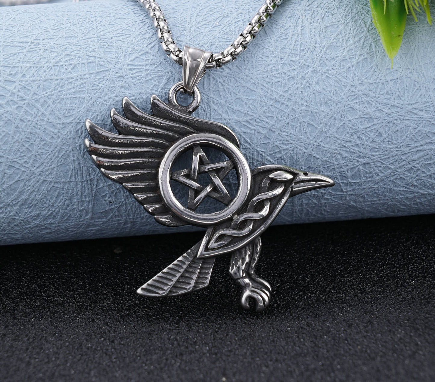 Eagle Wings Five-pointed Star Stainless Steel Necklace