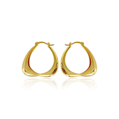 White Gold Dangle Heart Shape Hoop Earrings
