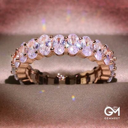 Gold Plated Rings Oval Cubic Zirconia Love Ring