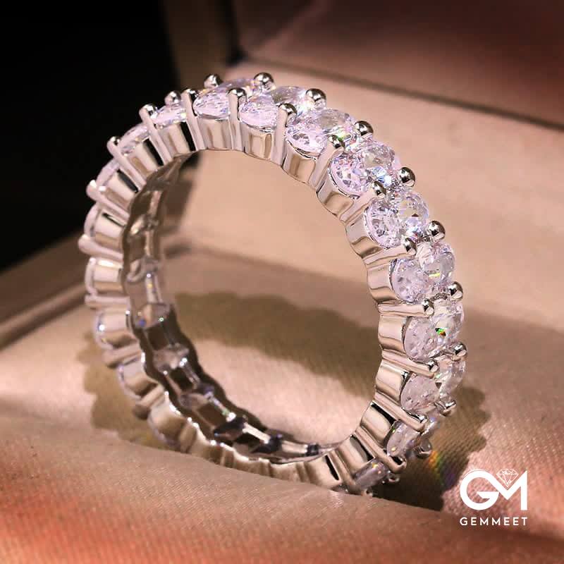 Gold Plated Rings Oval Cubic Zirconia Love Ring