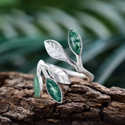 Marquise Shape Open Leaf Ring