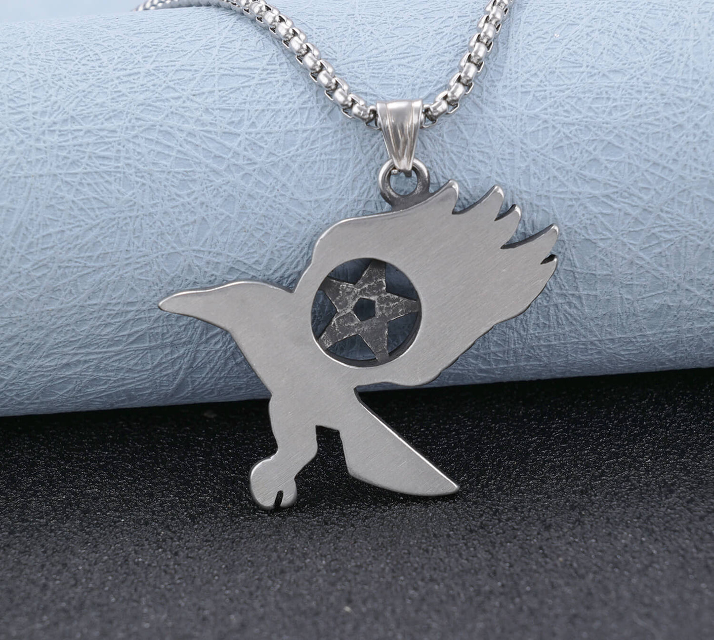 Eagle Wings Five-pointed Star Stainless Steel Necklace