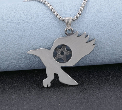 Eagle Wings Five-pointed Star Stainless Steel Necklace