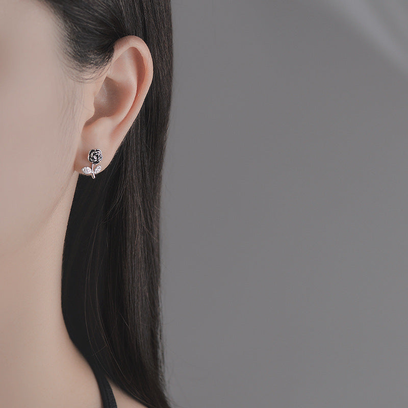 Sweet Camellia Earrings with Rose Studs