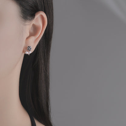 Sweet Camellia Earrings with Rose Studs