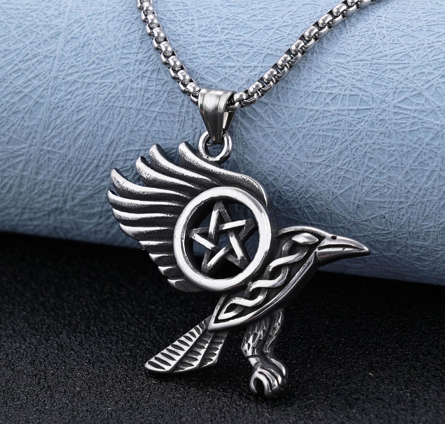 Eagle Wings Five-pointed Star Stainless Steel Necklace