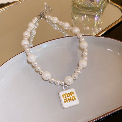 Colorful Five-pointed Star Zircon Pearl Necklace